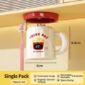 Magnetic wall-mounted cup holder with popcorn cat design, single pack - Single Piece / Popcorn Cat