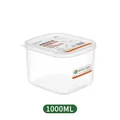 Contenitore frigo quadrato da 1000ml con coperchio antibatterico agli ioni argento - 1000ml