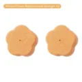 Two orange flower-shaped replacement sponges for multi-functional cup brushes - Replacement Sponge Heads / 2 Pcs/Set / Yellow