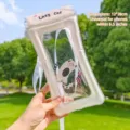 Pochette étanche blanc crème avec motif de chat pour smartphones jusqu'à 6,5 pouces - Chat Crème / Blanc Cassé
