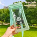 Pochette étanche pour téléphone panda vert clair universelle pour natation variante - Panda Vert / Vert