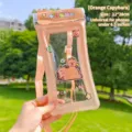 Pochette de téléphone étanche Capybara orange avec sangle pour téléphones 6,5 pouces - Orange Capybara / Orange