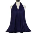 Soft and breathable navy blue modal solid color long scarf hijab wrap for women - 170x60cm / Navy Blue