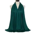 Soft modal solid dark green scarf hijab for women, breathable long wrap - 170x60cm / Dark Green