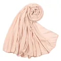 Elegante sciarpa in jersey di cotone mercerizzato color pesca a tinta unita SKU - 180-80cm / Beige