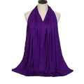 Premium breathable soft modal solid purple long scarf wrap hijab for women YW125 - 170x60cm / Deep purple