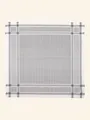 Traditional white and black jacquard plaid keffiyeh scarf with decorative borders - 138*138cm / Black and White