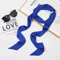 Élégant foulard étroit en soie bleu roi, ruban en soie polyvalent pour cheveux ou cou - 6# Bleu Royal / 200-5cm