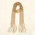 Elegant metallic gold mesh scarf featuring long fringe accents for fashion accessory - 160-8cm / Gold