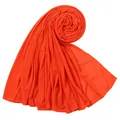 Dettaglio di sciarpa arancione in cotone mercerizzato con trama del tessuto morbido - 180-80cm / arancio-rosso