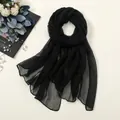Zwarte flinterdunne 30D chiffon sjaal voor dames lente zomer omslagdoek - 170*70cm / Zwart
