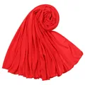 Sciarpa hijab in jersey di cotone mercerizzato rosso, scialle lungo e traspirante - 180-80cm / Rosso