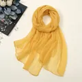 Écharpe en mousseline 30D jaune ultra-fine pour femme châle de plage de protection solaire - 170*70cm / Curcuma