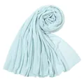 Sciarpa hijab lunga in jersey di cotone mercerizzato celeste da donna, tinta unita classica - 180-80cm / Verde menta
