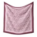 Elegant pink paisley print square scarf with laser-cut edges for women's headwear - 110*110CM / Pink (42#)