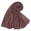 Scialle hijab in jersey di cotone mercerizzato morbido malva scuro - 180-80cm / Marrone Rossastro