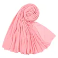 Sciarpa in cotone jersey rosa morbido e traspirante da donna, stile classico - 180-80cm / Rosa
