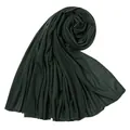 Elegante sciarpa hijab lunga in jersey di cotone mercerizzato verde scuro per donna, morbida - 180-80cm / Verde Scuro