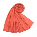 Sciarpa hijab in jersey di cotone mercerizzato corallo morbido per donna, leggera e traspirante - 180-80cm / Rosso Anguria Chiaro