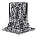 90 cm quadratisches Halstuch mit Leopardenmuster in Schwarz und Grau für Damenmode - 90x90cm / Grau (FJ138-04)