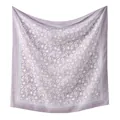 Lavendelpaarse vierkante polyester sjaal met rozenbloemenprint en decoratieve rand - 1# (Lavendelpaarse Roos)