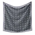 Elegante vierkante polyester sjaal met zwart-witte bloemenprint en stijlvolle grijze randen - 3# (Zwart en Wit Geometrisch)