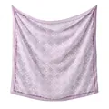 Lichtpaarse bedrukte polyester vierkante sjaal met elegant bloemmotief - 4# (Paars Geometrisch Bloemen)