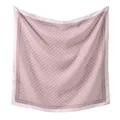 Elegant pink polyester square headscarf with geometric lattice pattern and border - 6# (Pink Geometric)