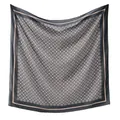 Elegant grey geometric print polyester square scarf for women's hijab styling - 7# (Blue Gold Geometric)