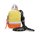 Vibrant dopamine color storage bag for coins and earphones with crossbody rope strap - 13*10*5 / Yellow