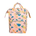Zaino per pannolini impermeabile con un simpatico motivo a foglie e fiori rosa - Stile con Stampa Floreale a Foglia / Rosa