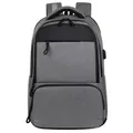 Professioneller Business-Laptop-Rucksack in Grau mit externem USB-Ladeanschluss für Pendler - Grau