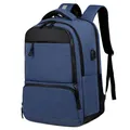 Blauer professioneller Business Laptop Rucksack mit USB Ladeanschluss für Arbeit und Reise - Blau