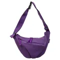 Borsa a tracolla casual in nylon viola con cinturino a fibbia regolabile da donna - Taglia L / Viola