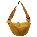 Borsa a tracolla gialla in nylon a forma di dumpling con tracolla regolabile - Taglia L / Giallo