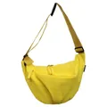 Borsa a tracolla in nylon giallo brillante a forma di mezzaluna con cinghia regolabile. - giallo limone