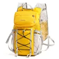 Lightweight yellow cycling and hiking backpack with breathable mesh back and KUNRANJIA logo - Yellow