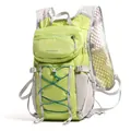 Lightweight lime green outdoor hiking backpack with adjustable mesh straps and bungee cord - Green