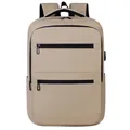 Mochila de negocios minimalista para hombre en caqui con puerto USB y varios bolsillos - Caqui
