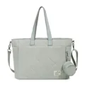 Borsa fasciatoio trapuntata grande verde salvia con piccolo portamonete coordinato - Taglia unica / Grigio