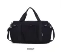 Bolsa de viaje negra de gran capacidad para deporte y fitness con separación seco húmedo - Negro