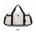 Sac de sport blanc grande capacité avec compartiment humide et bandoulière - Beige