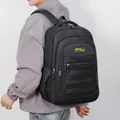 Functional black large capacity outdoor travel backpack for men with multi-zipper compartments - M / Black