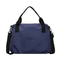 Navy blue grid nylon tote bag with adjustable shoulder strap for daily commute - One Size / Blue