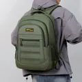 Large capacity men's olive green outdoor travel backpack with multi-pocket design - M / Green