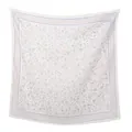 Elegante pañuelo cuadrado de poliéster con borde floral para mujer en tonos rosa y azul claro. - 110*110cm / Modelo de Flores Pequeñas Rosa y Azul Fondo Claro (90#)