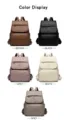 Color selection for versatile PU leather backpack in brown, black, grey, and cream. - One Size / Black