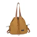 Borsa a tracolla in nylon giallo senape con coulisse, grande capacità per fitness e yoga - Taglia unica / Giallo