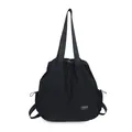 Zaino e borsa a tracolla in nylon nero con coulisse capiente per sport palestra e yoga - Taglia unica / Nero