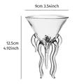 Diagrama detallado de copa de cóctel de pulpo con dimensiones en centímetros y pulgadas - 301-400ml / Forma de Pulpo Transparente